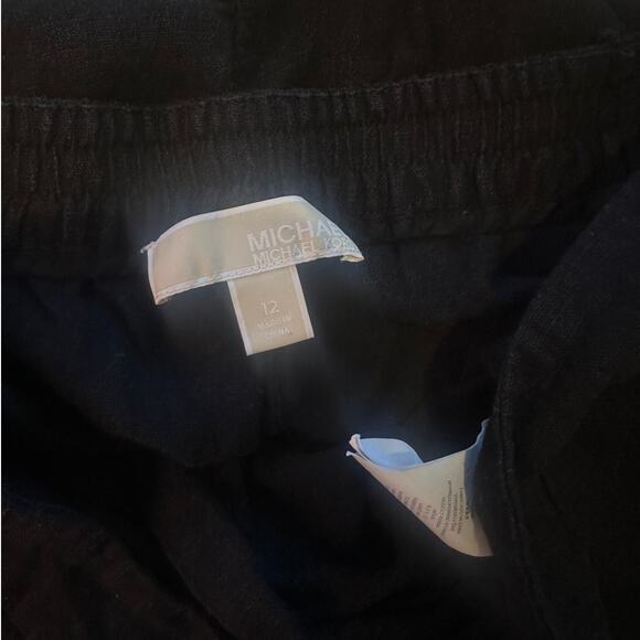 MK Michael Kors Black Linen Blend Cropped Capri Pants 12 - Picture 5 of 5